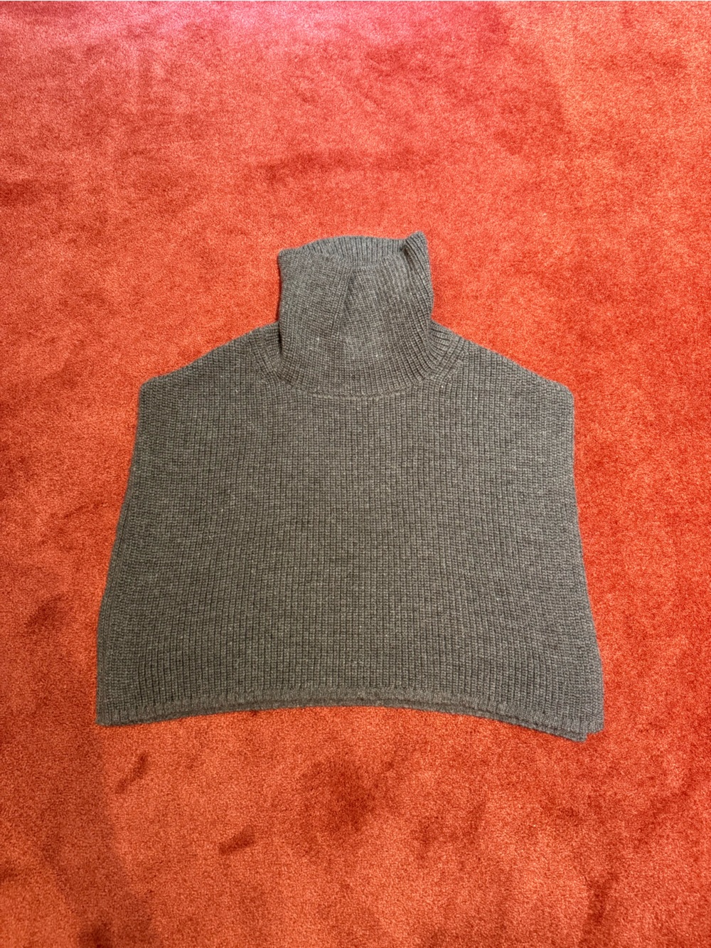 Wol Hide Rib Poncho in Charcoal - Picture 7 of 10